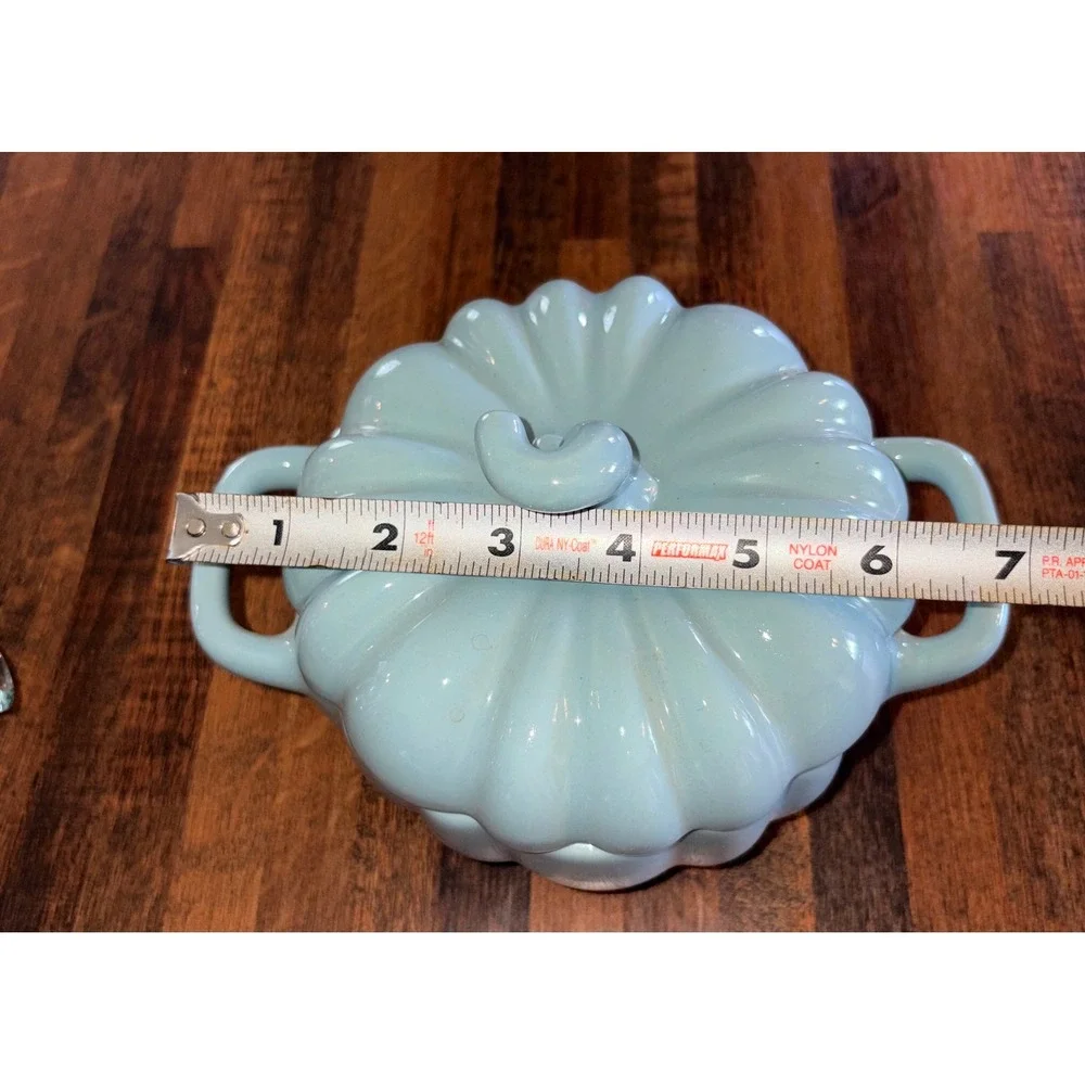 Crofton Light Blue Pumpkin Stoneware Cocotte Mini Casserole Dish with Lid